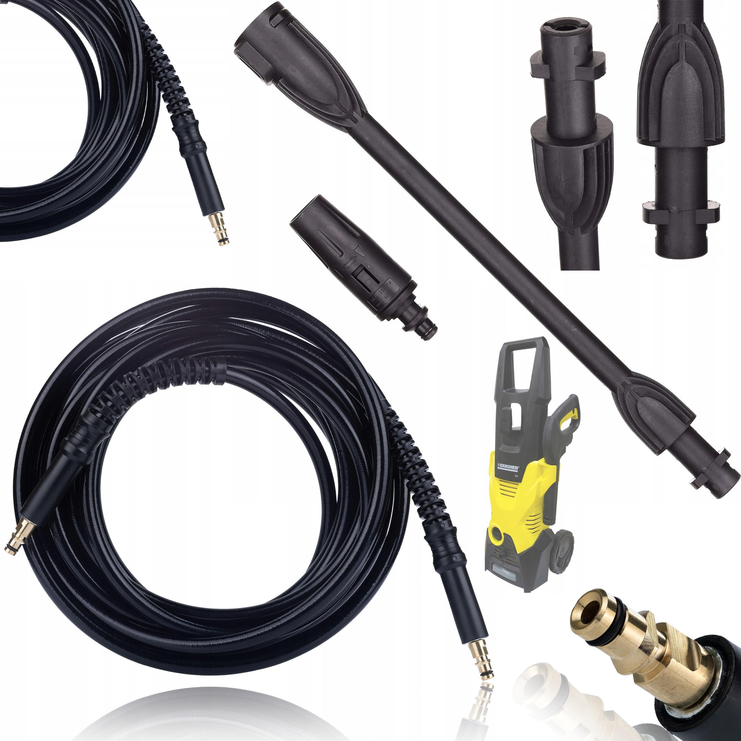 SCHLAUCH K2-K7 Hochdrucklanze Vario Set, 10 m, Click-Click, max. 180 bar, 60 °C - Multicolor, Kunststoff/Metall (10/10/10cm)