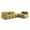 ECKSOFA Rechts Chenille Stoff Grün - Limette/Schwarz, Kunststoff/Textil (285/190cm) - Makamii
