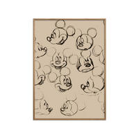 POSTER mit Rahmen Disney - Disney - Mickey Mouse Vintage Drawing No. 01 - Eichefarben/Beige, Holz/Papier (30/40cm) - Poster&Frame
