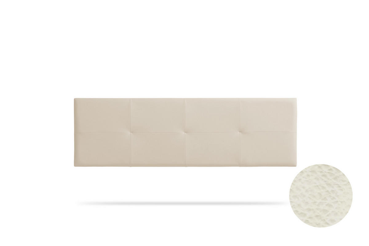 Kopfteil gepolstert ALTEA Kunstleder 170x50x5 cm - Eierschale - Moonia - Birkefarben, Holz (170/5/50cm)