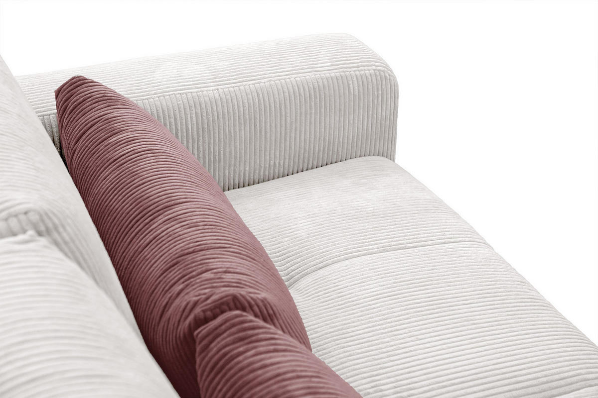 SOFA OLI 3-Sitzer, perlweiß - Weiß, Holz/Textil (208/91/108cm) - Courtois Laville