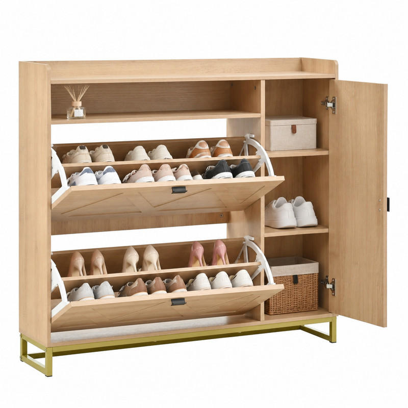 Beauniv Schuhschrank Braun 24x100x110 cm