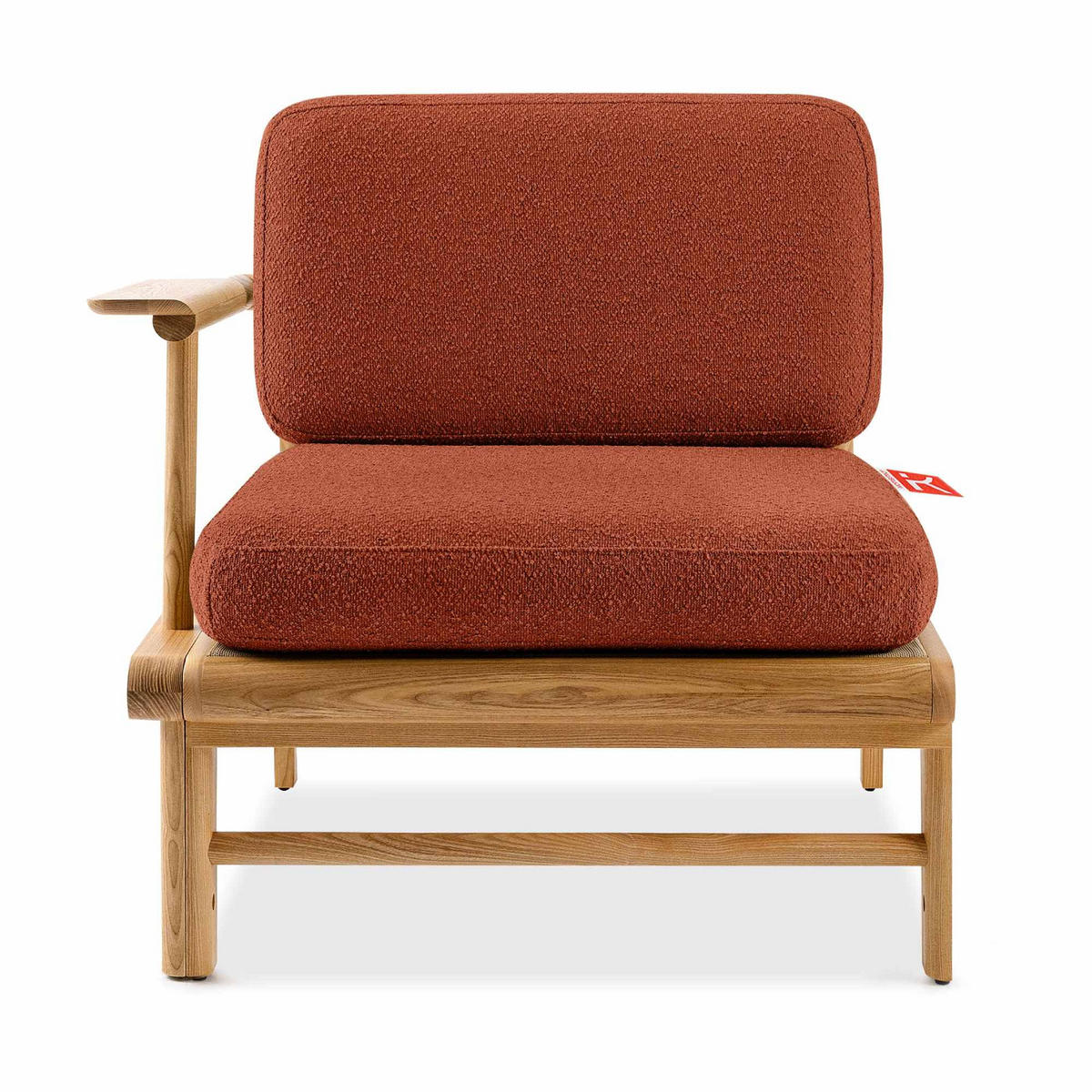 GARTENSOFA ATREDA 2-Sitzer, mit Ablage - Orange, Holz/Textil (175/74/80cm) - KONSIMO®