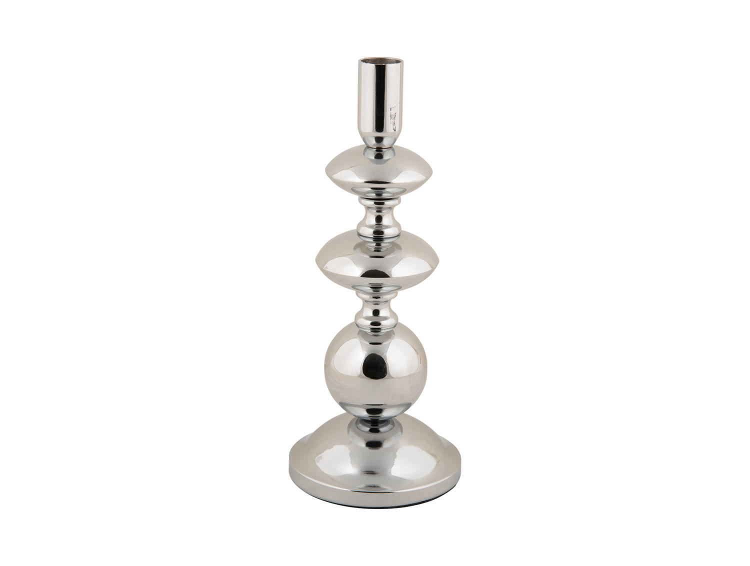 KERZENSTÄNDER Dazzle Large - Chrom - 10/24 cm - Silberfarben, Metall (10/24/10cm) - Present Time