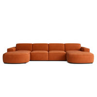 ECKSOFA Cursal Round U-Form, Stoff Salvador, Braun - Braun, Holz (364/166cm) - Kaiser Möbel