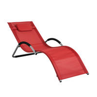 SONNENLIEGE Rot - Rot, Metall (56/67/165cm) - SoBuy