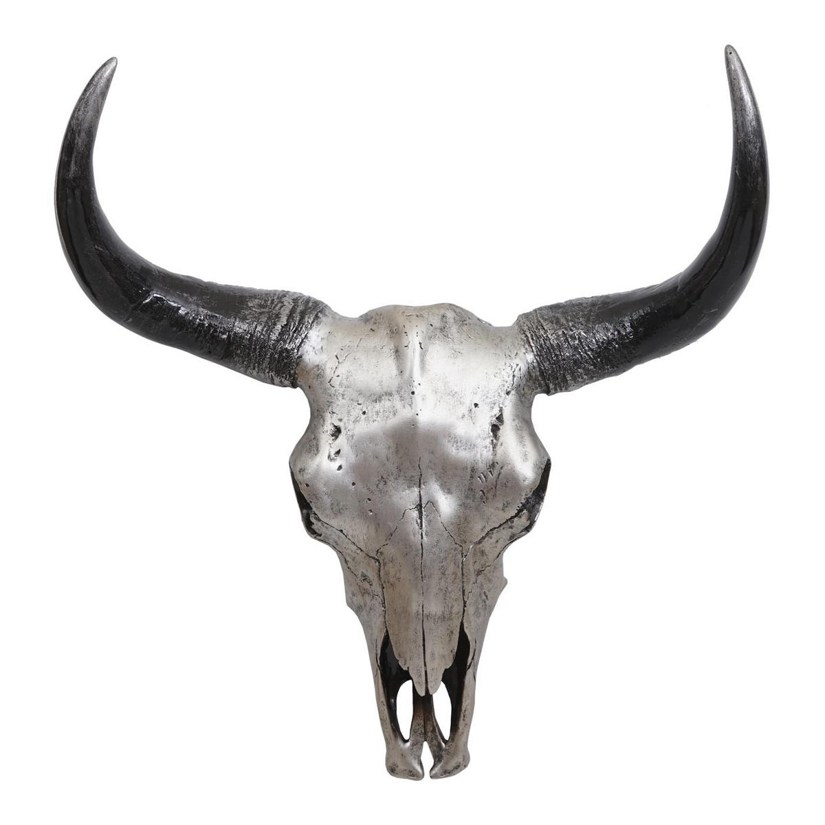 DEKO SCHÄDEL STIER Silbergrau - Grau, Stein (42/45/15cm) - MCW