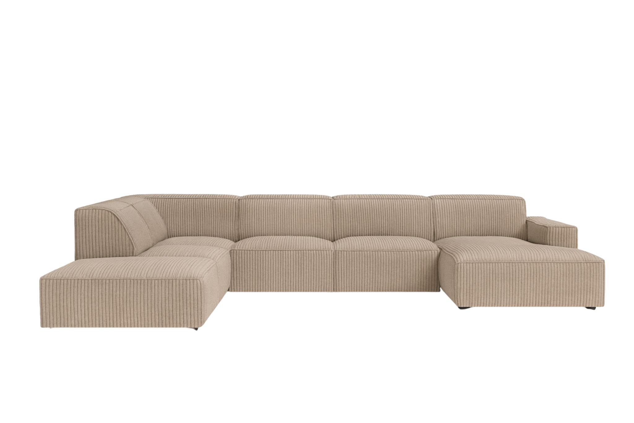 ECKSOFA Cursal V, Stoff Poso, Dunkelbeige, Links - Beige, Holz (364/262cm) - Kaiser Möbel