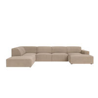 ECKSOFA Cursal V, Stoff Poso, Dunkelbeige, Links - Beige, Holz (364/262cm) - Kaiser Möbel