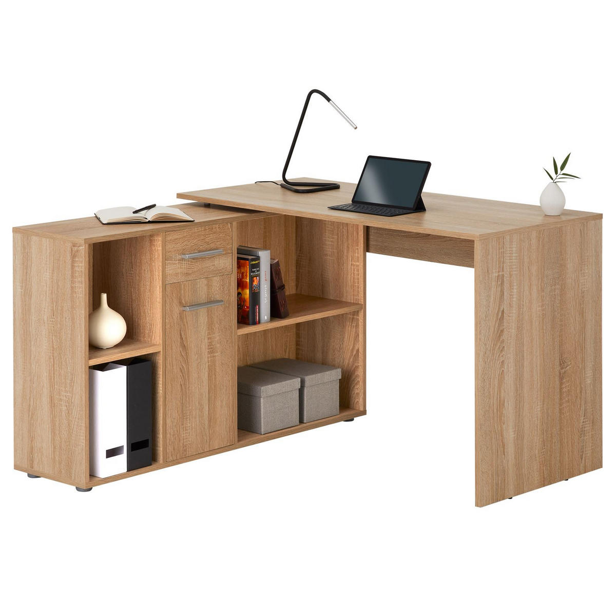 SCHREIBTISCH DIEGO - Sonoma Eiche, Holzwerkstoff (122/120/75cm) - CARO-Möbel