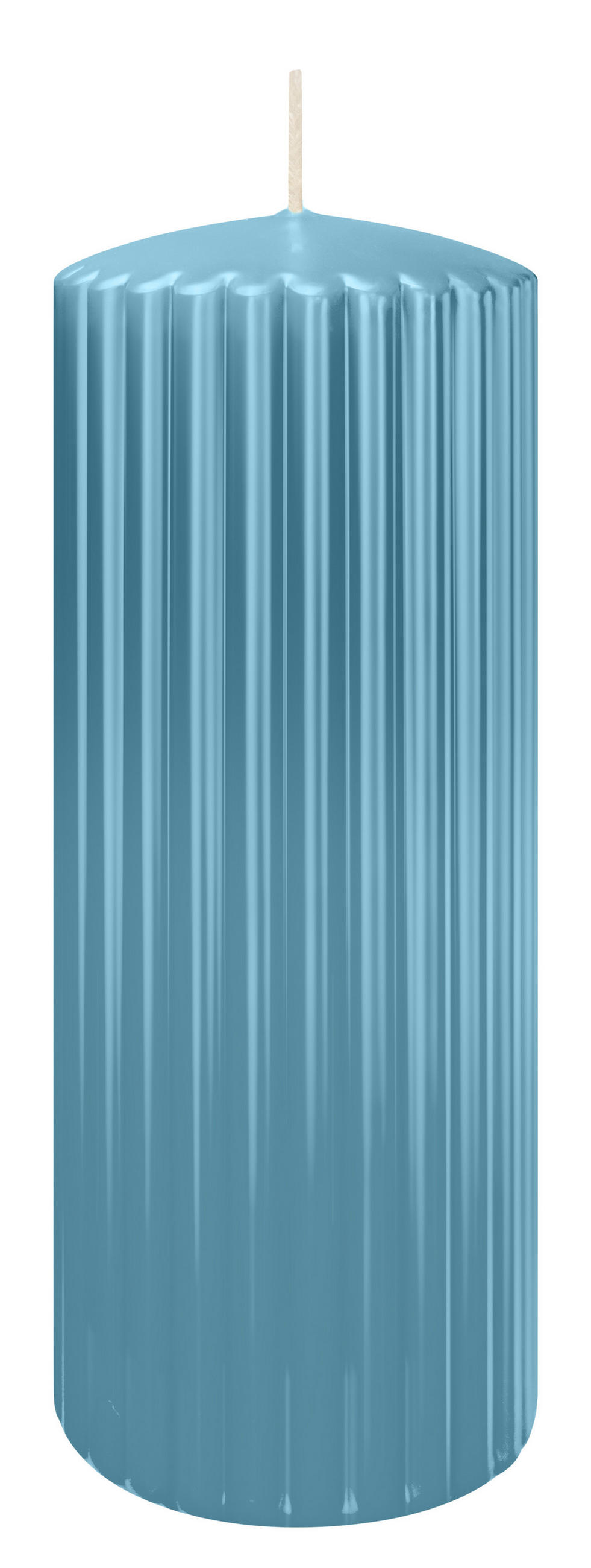 RILLEN KERZEN Himmelblau 200 x Ø 80 mm, 4 Stück - Hellblau, Paraffin (8/20/20cm) - Wiedemann Kerzen
