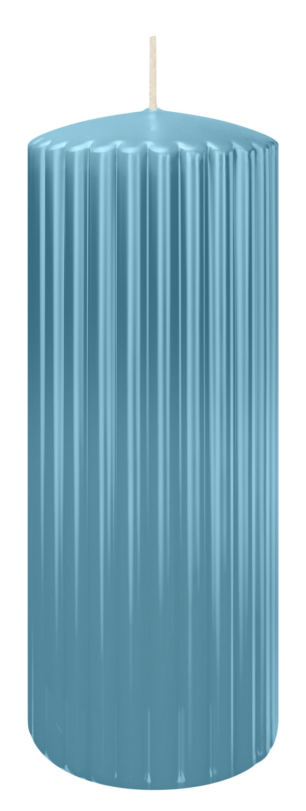 RILLEN KERZEN Himmelblau 200 x Ø 80 mm, 4 Stück - Hellblau, Paraffin (8/20/20cm) - Wiedemann Kerzen