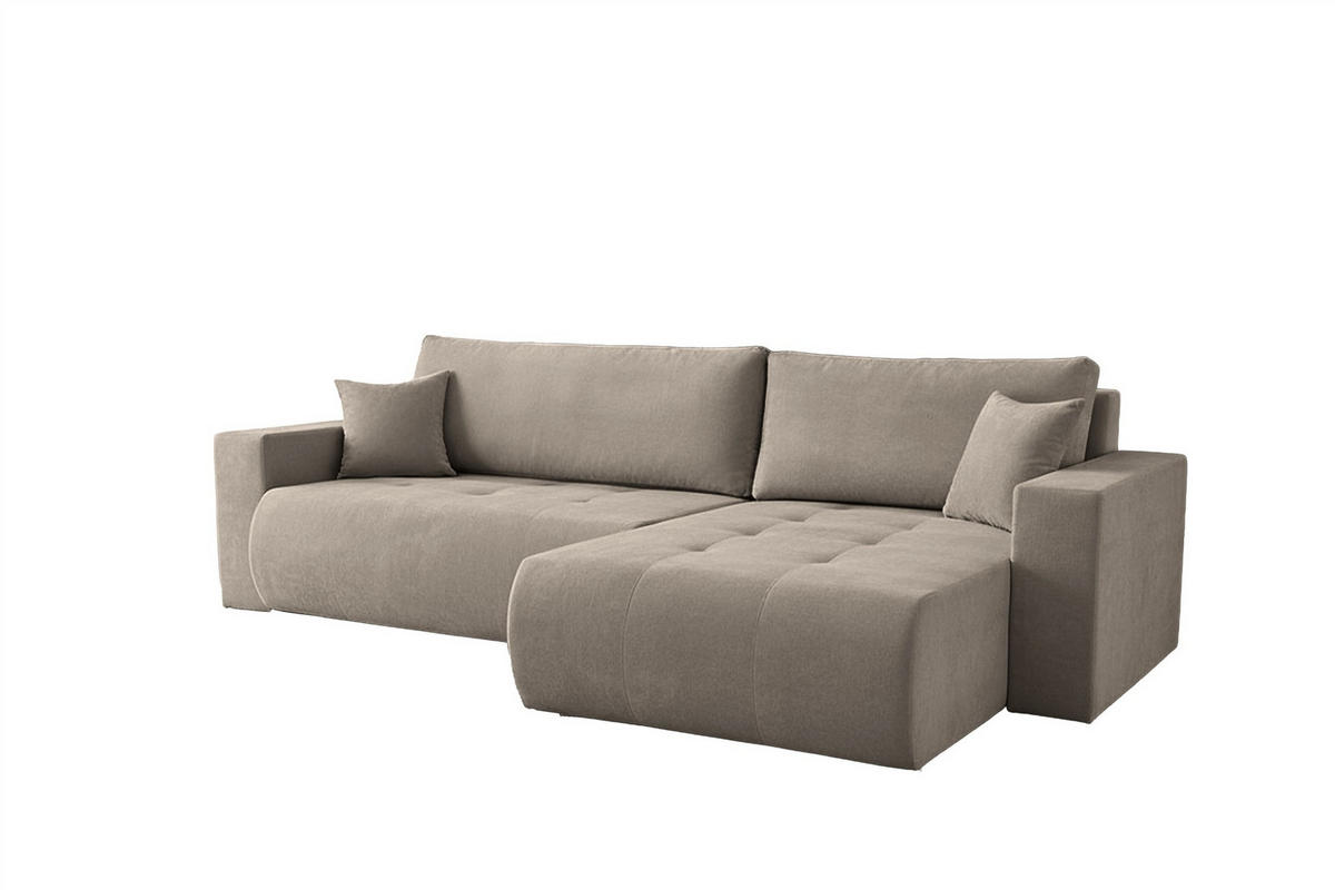 ECKSOFA Armari Mit Schlaffunktion - Taupe, Holzwerkstoff/Textil (154/277cm) - Fun Möbel