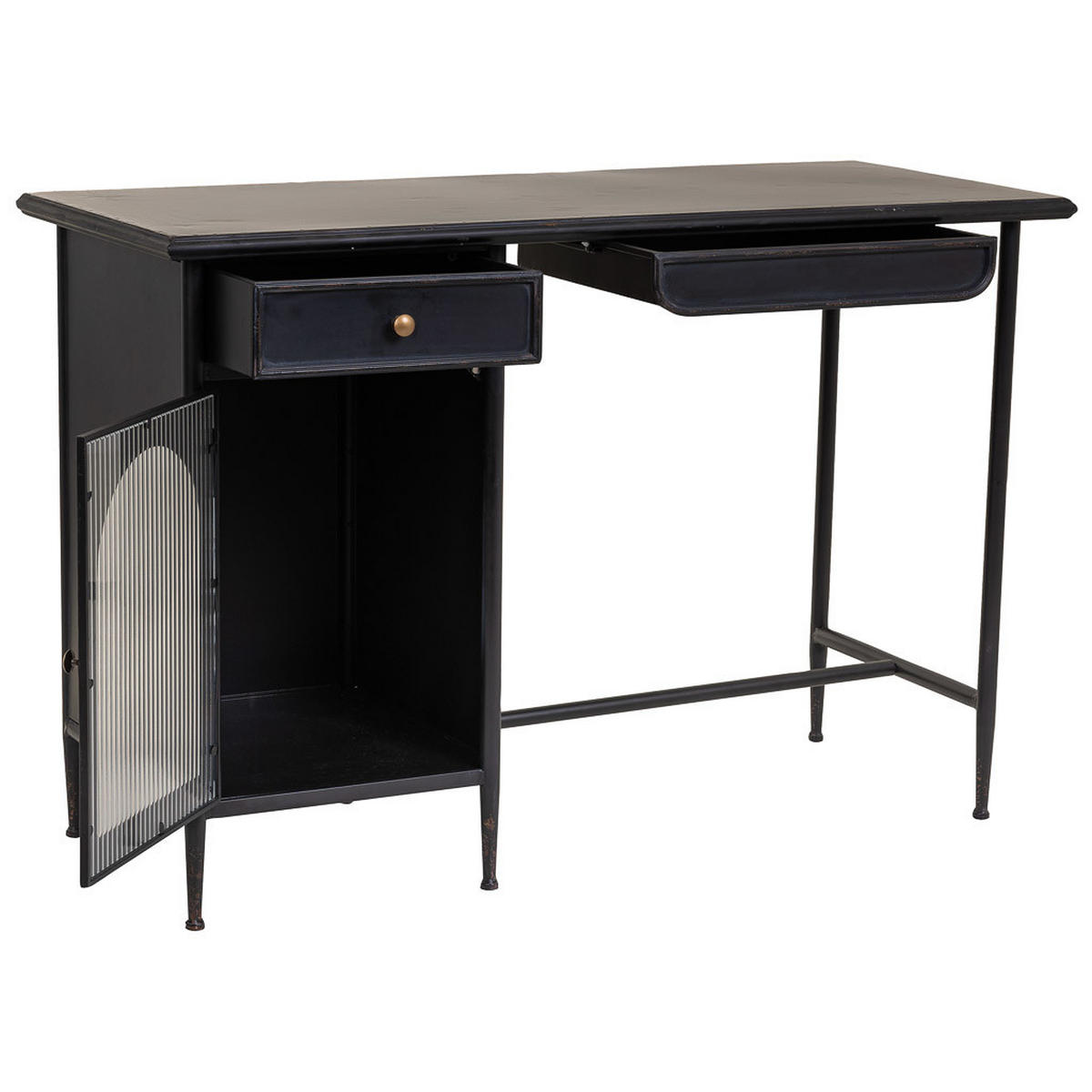 SCHREIBTISCH aus Metall 120x50x80 cm - Schwarz, Metall (50/120/80cm) - Wanderlust