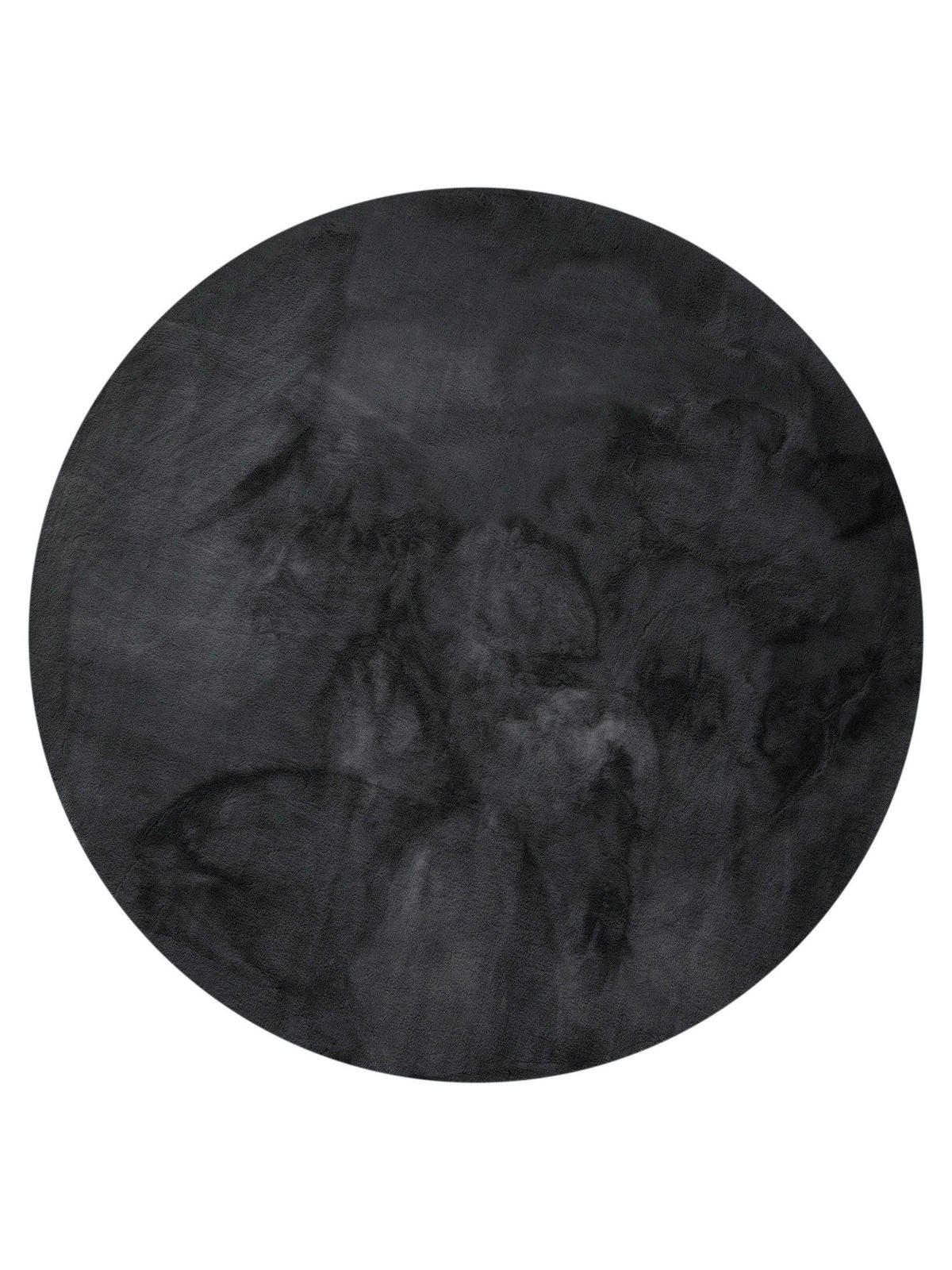 KUNSTFELL-TEPPICH Dave Anthrazit ø 180 cm rund - Anthrazit, Textil (180/180cm) - benuta Nest