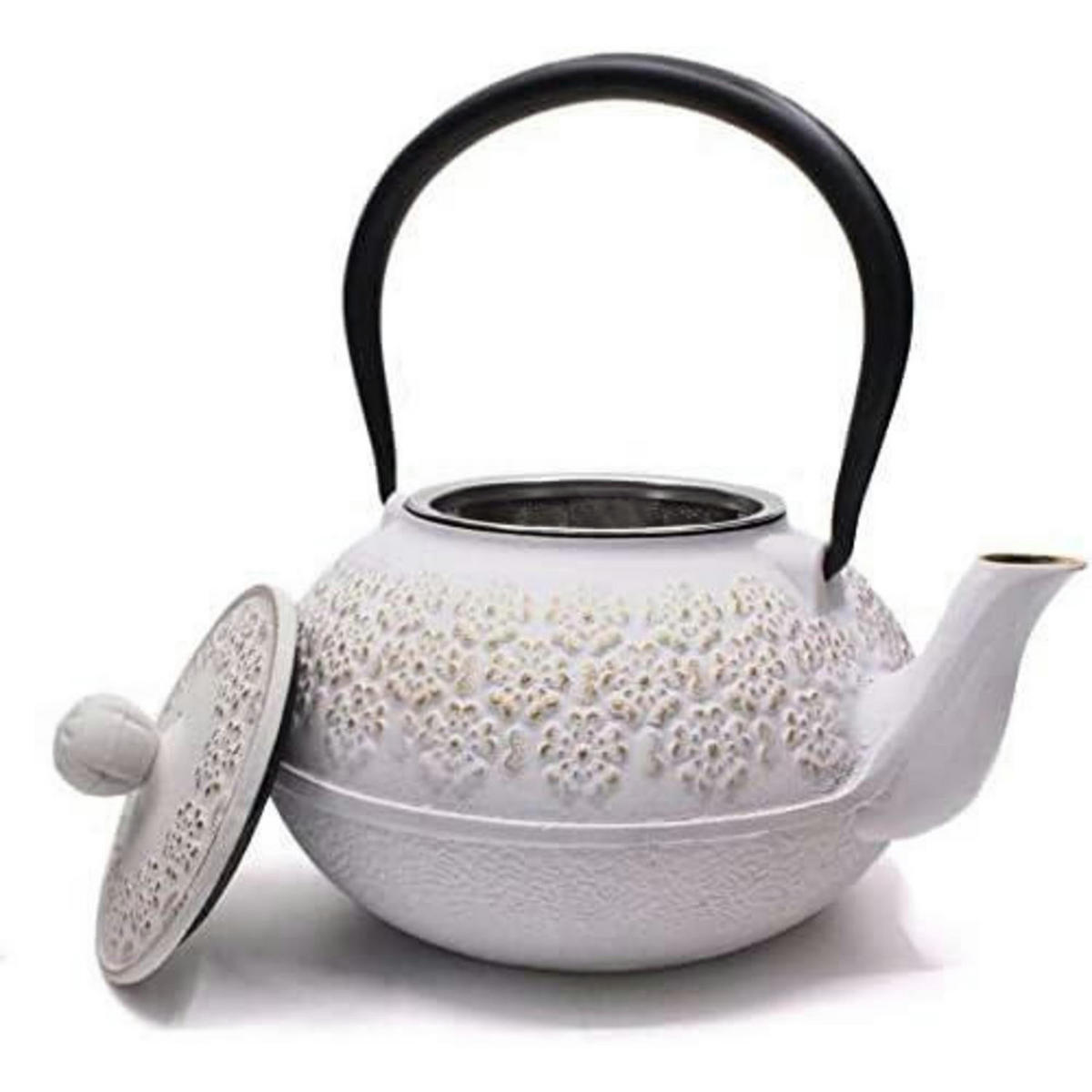 TEEKANNE Gusseisen 800 ml Weiß Sakura - Weiß, Metall (21/20cm)