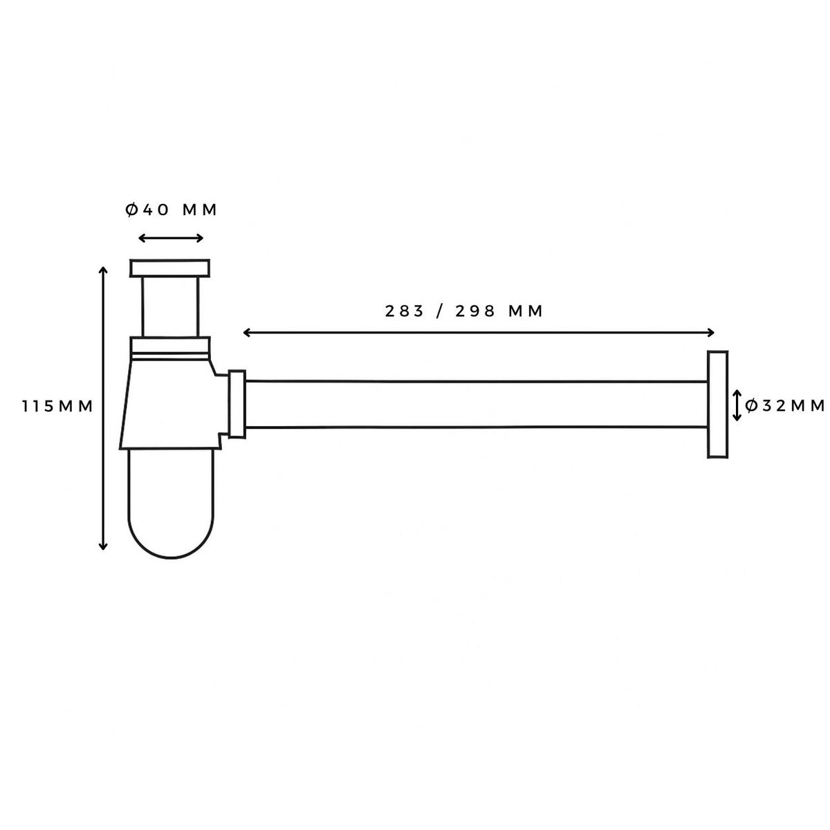 SIPHON mit Ablaufgarnitur Schwarz für Waschbecken - Schwarz, Metall (5cm) - Badplaats