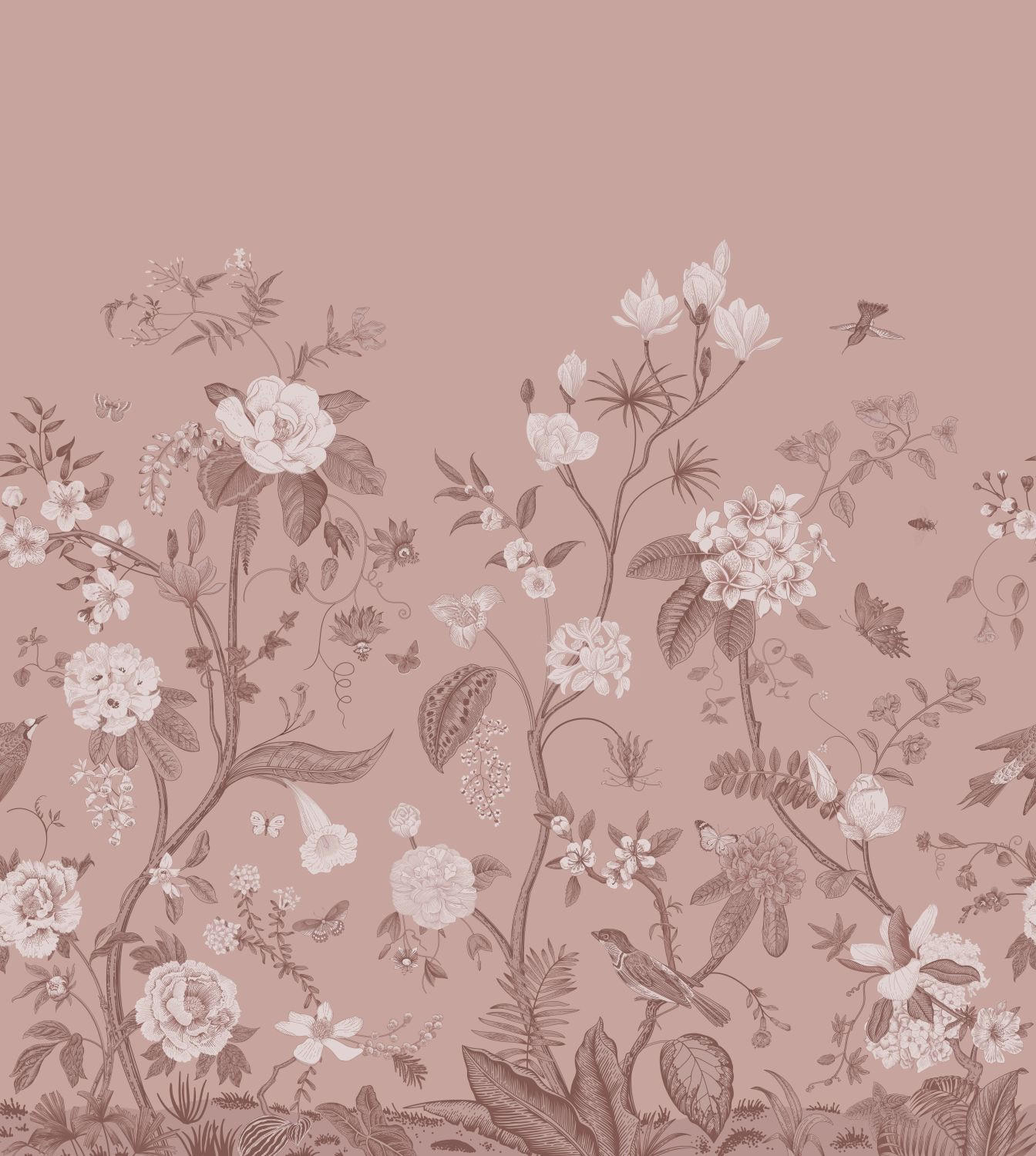 FOTOTAPETE Blumen 2.5 x 2.79 m - Pink, Papier (250/279cm) - ESTAhome