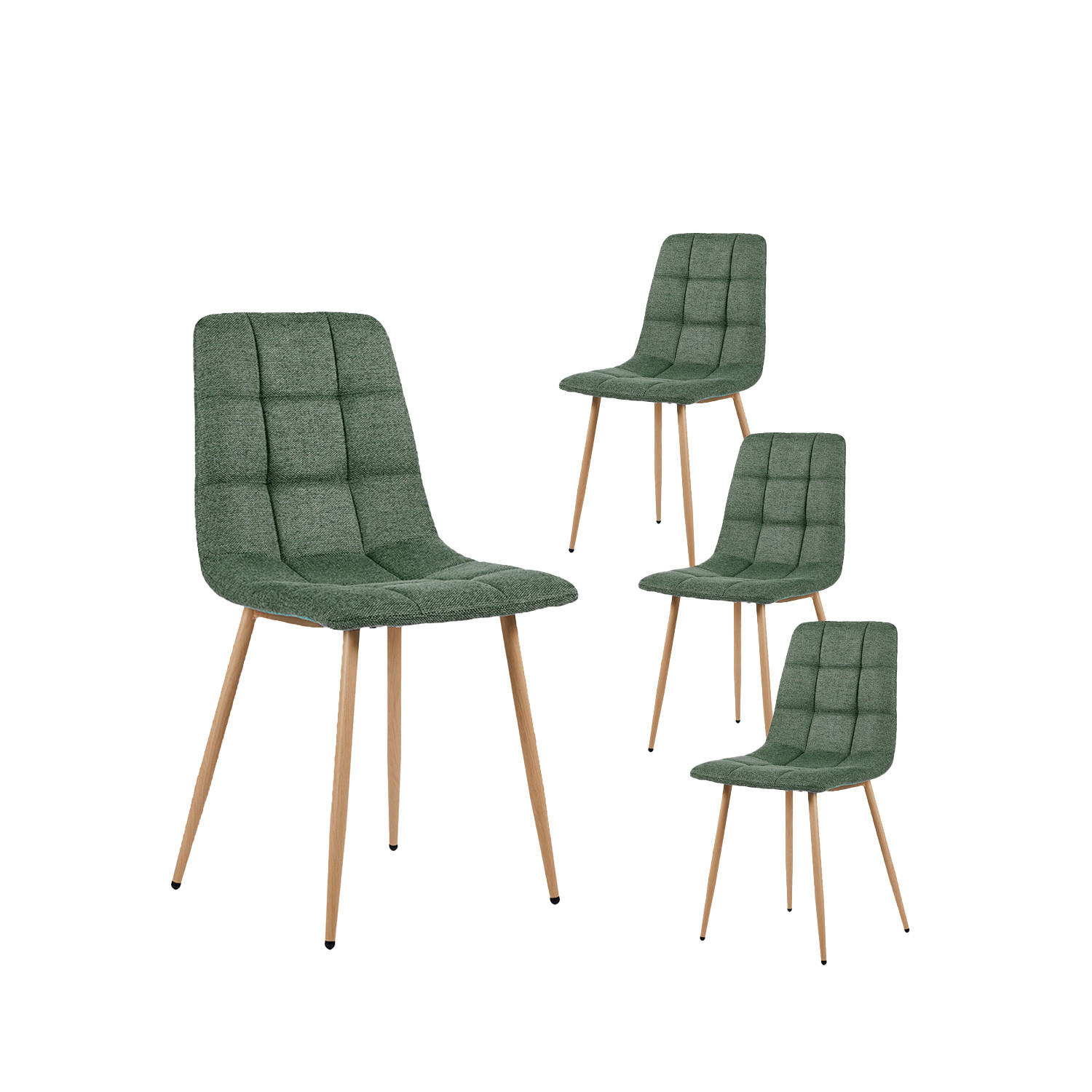 ESSZIMMERSTUHL Ailan Grün 43 cm x 88 cm 4er-Set - Grün, Textil (43/88/56cm) - Klast Home