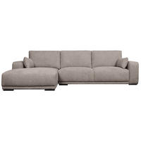 ECKSOFA Webstoff Beige - Beige/Schwarz, Holz/Textil (105/305cm) - Furnhouse