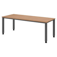 SCHREIBTISCH Serie-Q 80/200/74 cm in Nussbaumfarben/Graphitfarben - Nussbaumfarben/Graphitfarben, Holzwerkstoff (80/200/74cm) - bümö