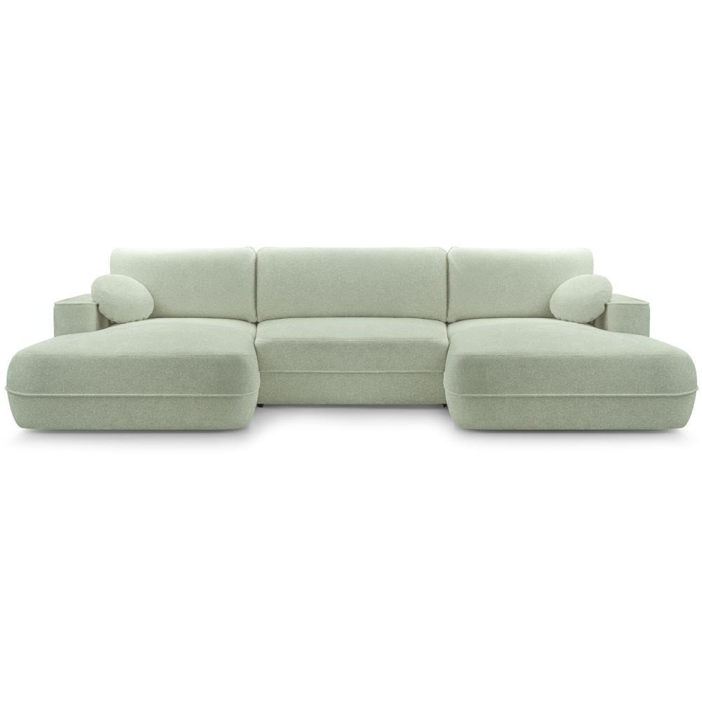 WOHNLANDSCHAFT Fiero U hellgrün - Hellgrün, Textil (364/87/186cm) - Beautysofa