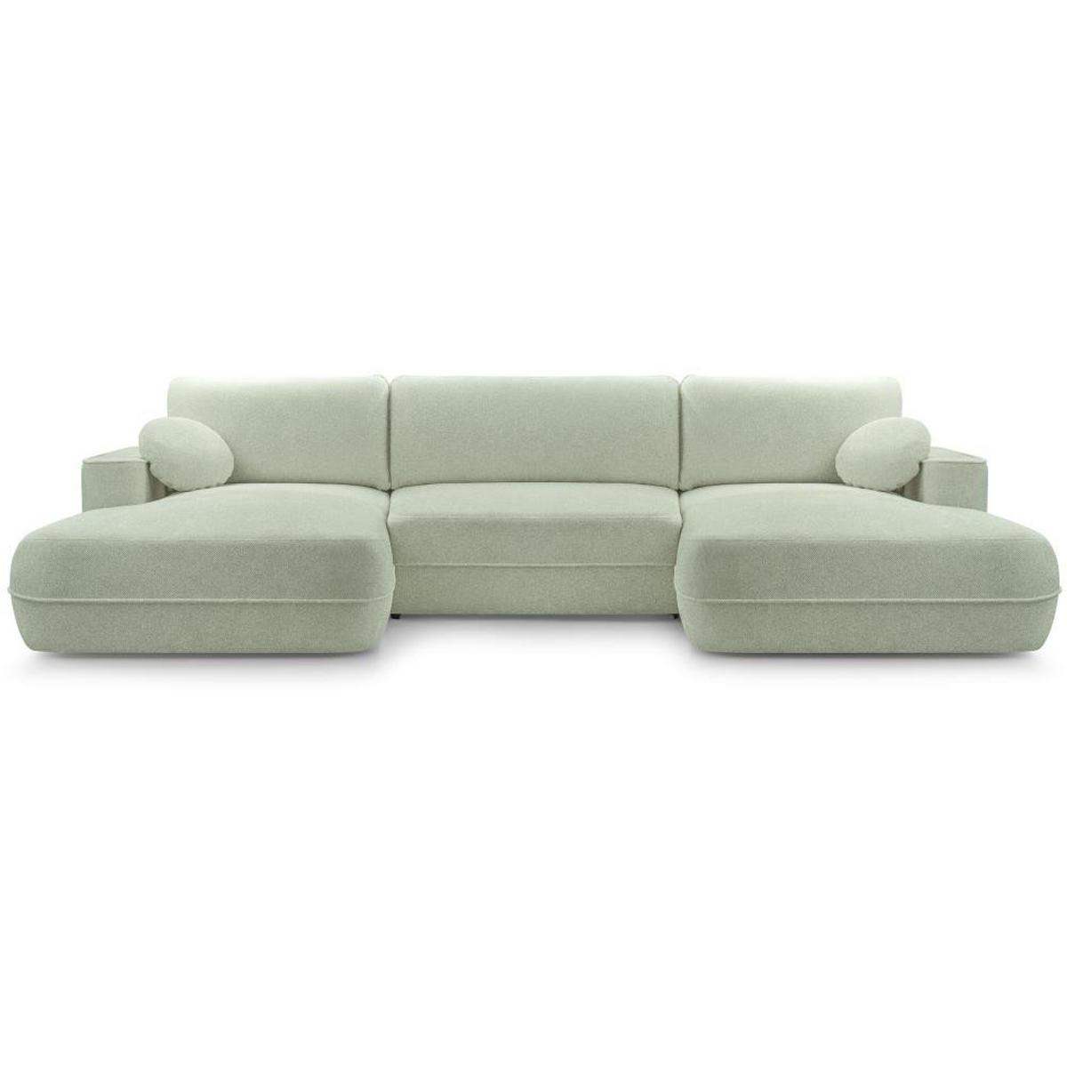WOHNLANDSCHAFT Fiero U hellgrün - Hellgrün, Textil (364/87/186cm) - Beautysofa