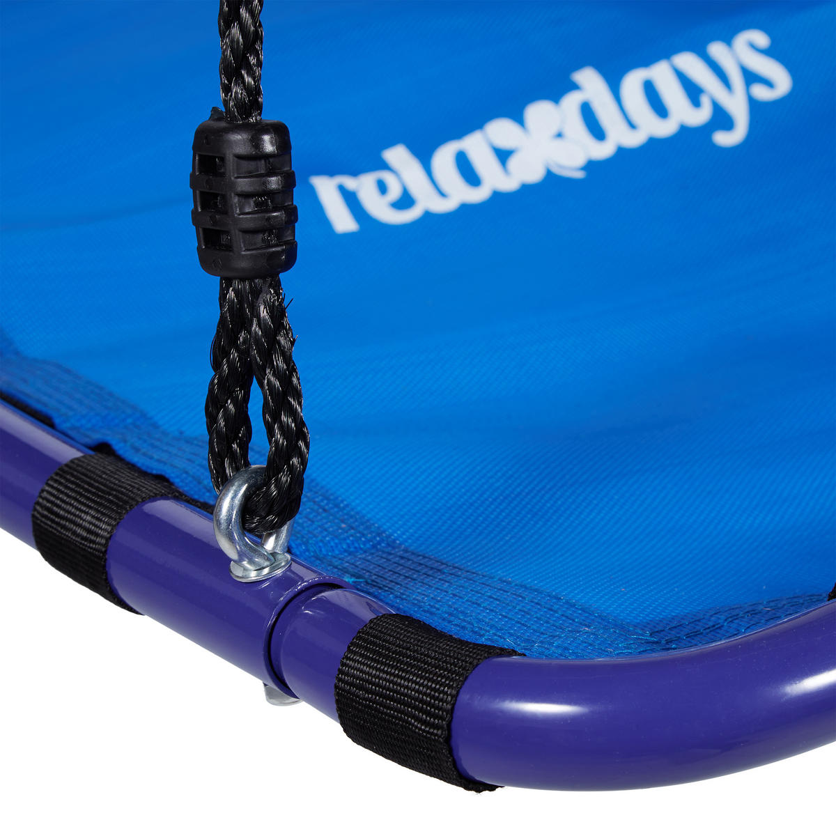 NESTSCHAUKEL Dunkelblau Schwarz viereckig 153x74x98 cm - Multicolor, Kunststoff/Metall (74/153/98cm) - Relaxdays