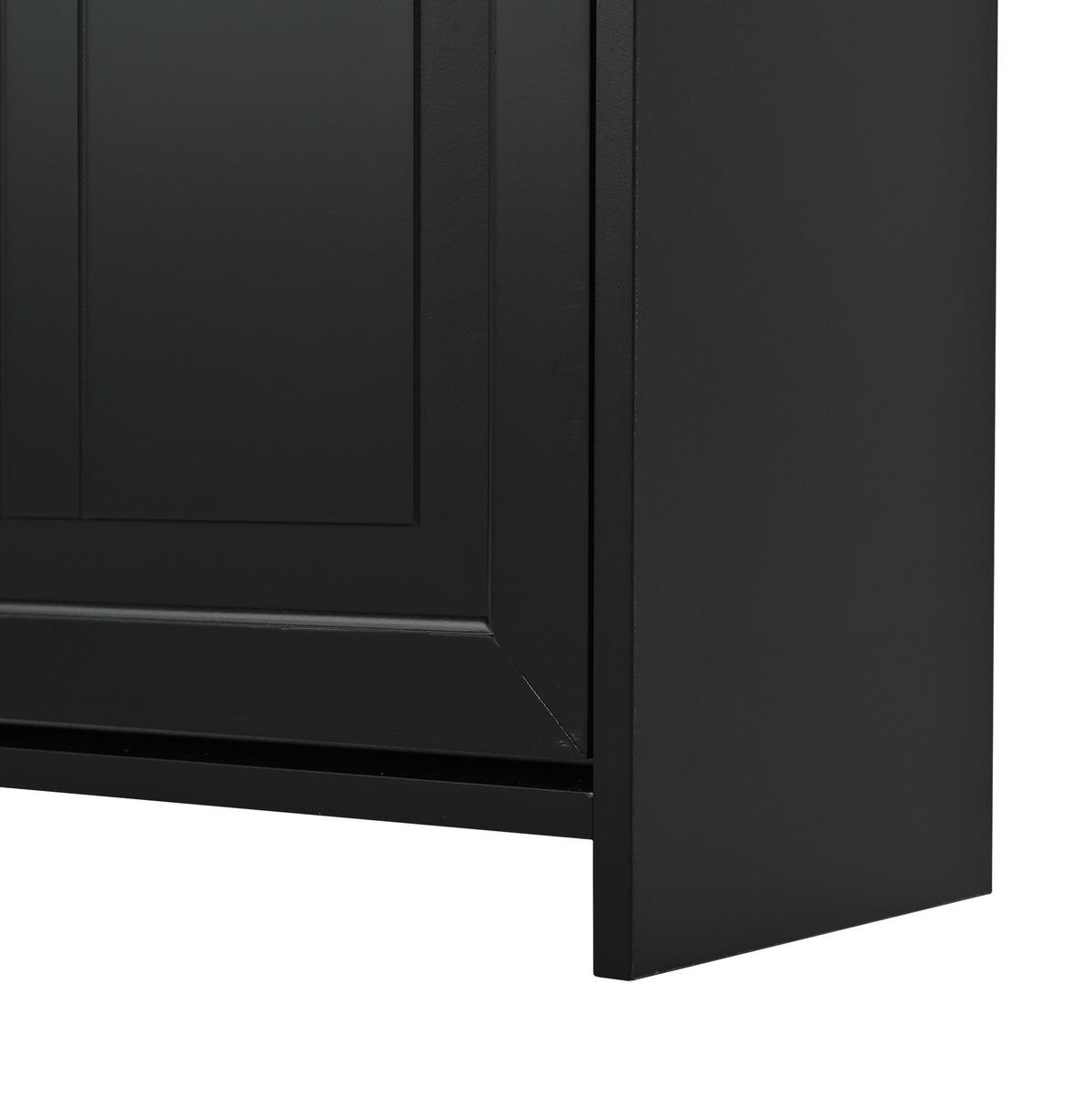 SCHUHSCHRANK aus MDF & Spanplatte 70x24x120cm in Schwarz mit Klapptüren - Schwarz, Holzwerkstoff (70/120/24cm) - Modfu