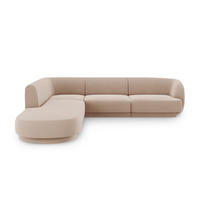 ECKSOFA links Miley aus Samt cappuccino 6 Sitzplätze - Cappuccino, Textil (248/255cm) - Micadoni