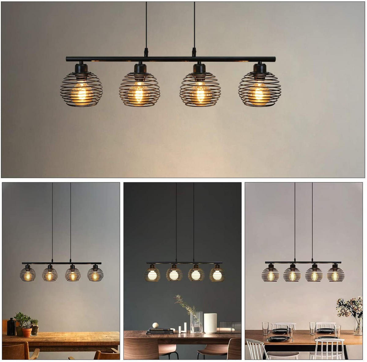 PENDELLEUCHTE Thalynne 77/15/142 cm - Schwarz, Metall (77/15/142cm) - ZMH