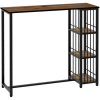 BARTISCH mit 3 Ablageflächen 120 x 40 x 105 cm Braun - Braun, Metall (40/105/120cm) - Beauniv