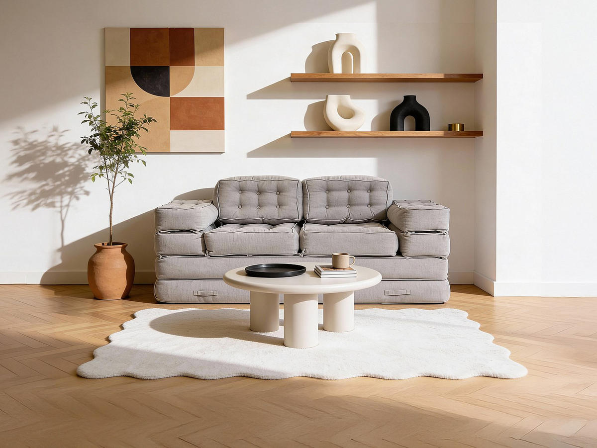 MODULIERBARES Sofa - 2 Personen, 3 Personen, 4 Personen, 5 Personen - stoff - grau Dilako - Grau, Textil (195/90/70cm) - Vente-Unique