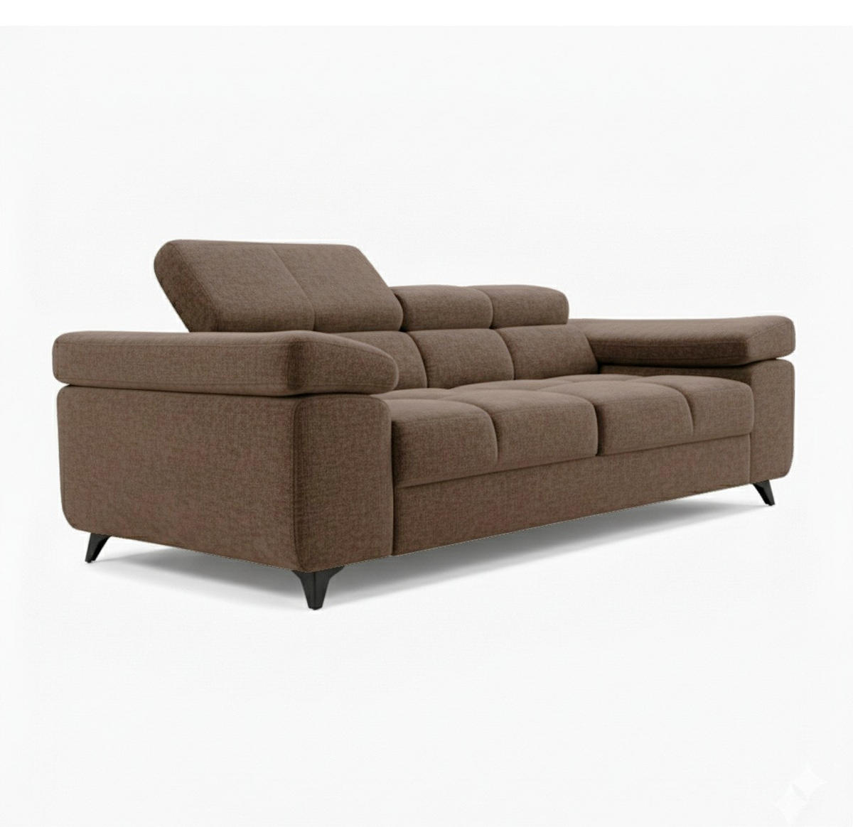2-SITZER SOFA FJORD, verstellbarer Kopfstütze, grau - Schwarz/Braun, Kunststoff/Textil (194/90/97cm) - KS Home Concept