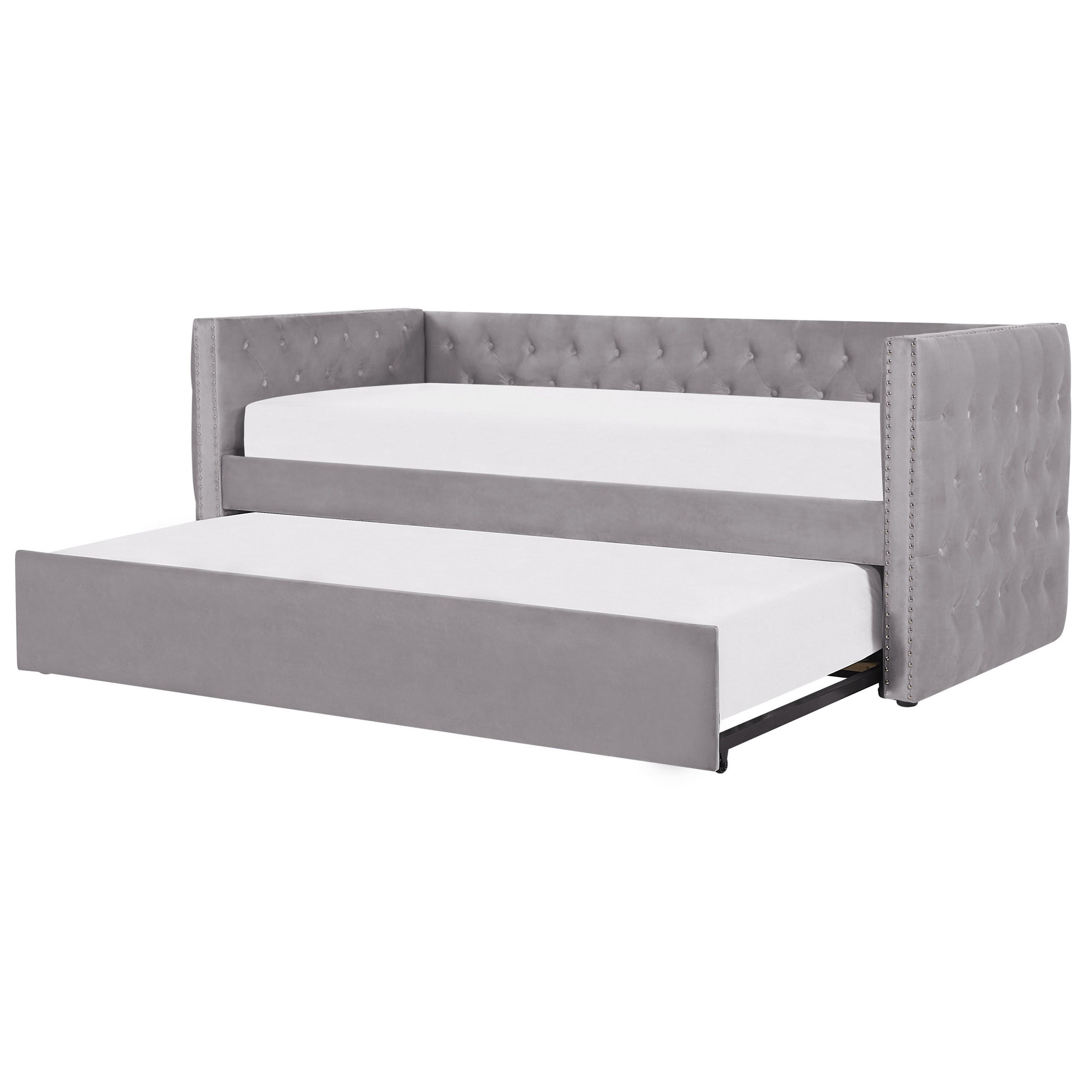 TAGESBETT 90/200cm Grau Gassin - Grau, Textil (90/200cm) - Beliani