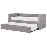 TAGESBETT 90/200cm Grau Gassin - Grau, Textil (90/200cm) - Beliani