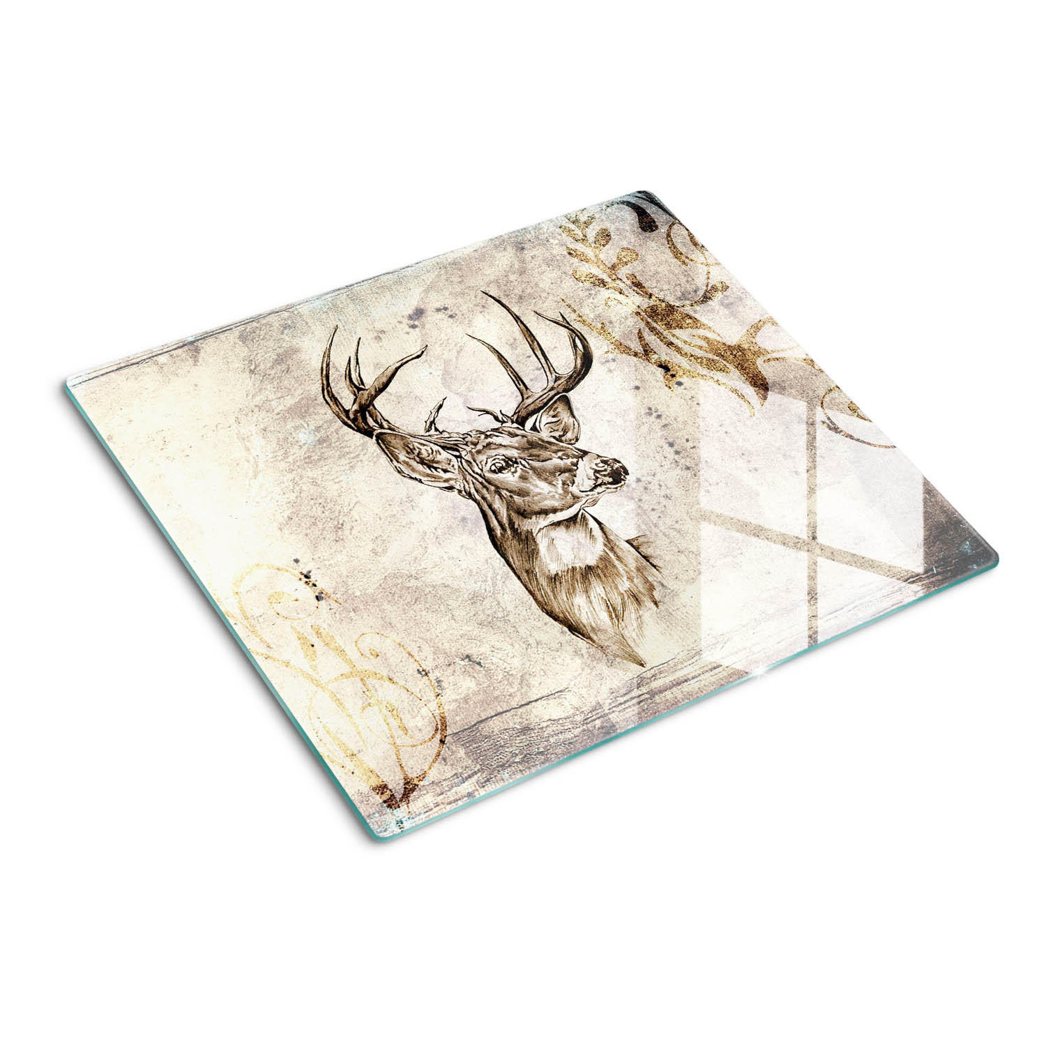 Tulup Glasplatte Beige 60x0.4x52 cm