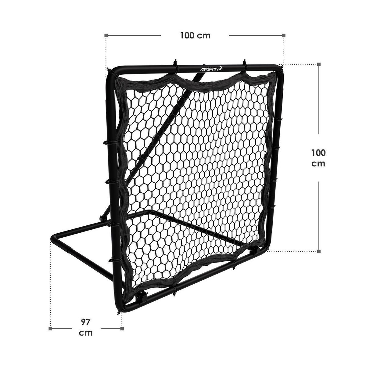 REBOUNDER Fußball 100x100 cm klappbar - Schwarz, Metall (100/97cm) - Artsport