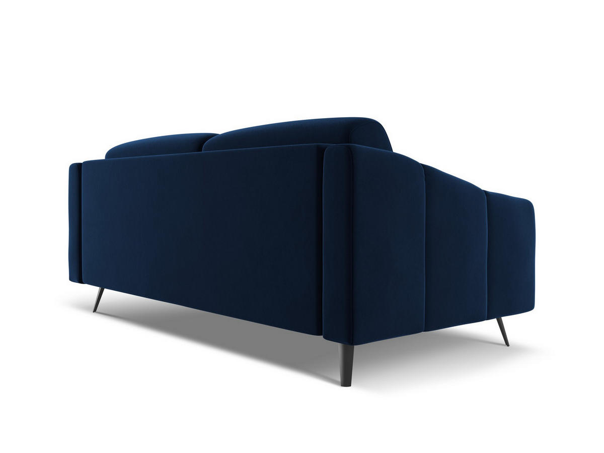3-SITZER SOFA Samt Stoff Blau - Blau/Schwarz, Textil/Metall (202/80/95cm) - Makamii