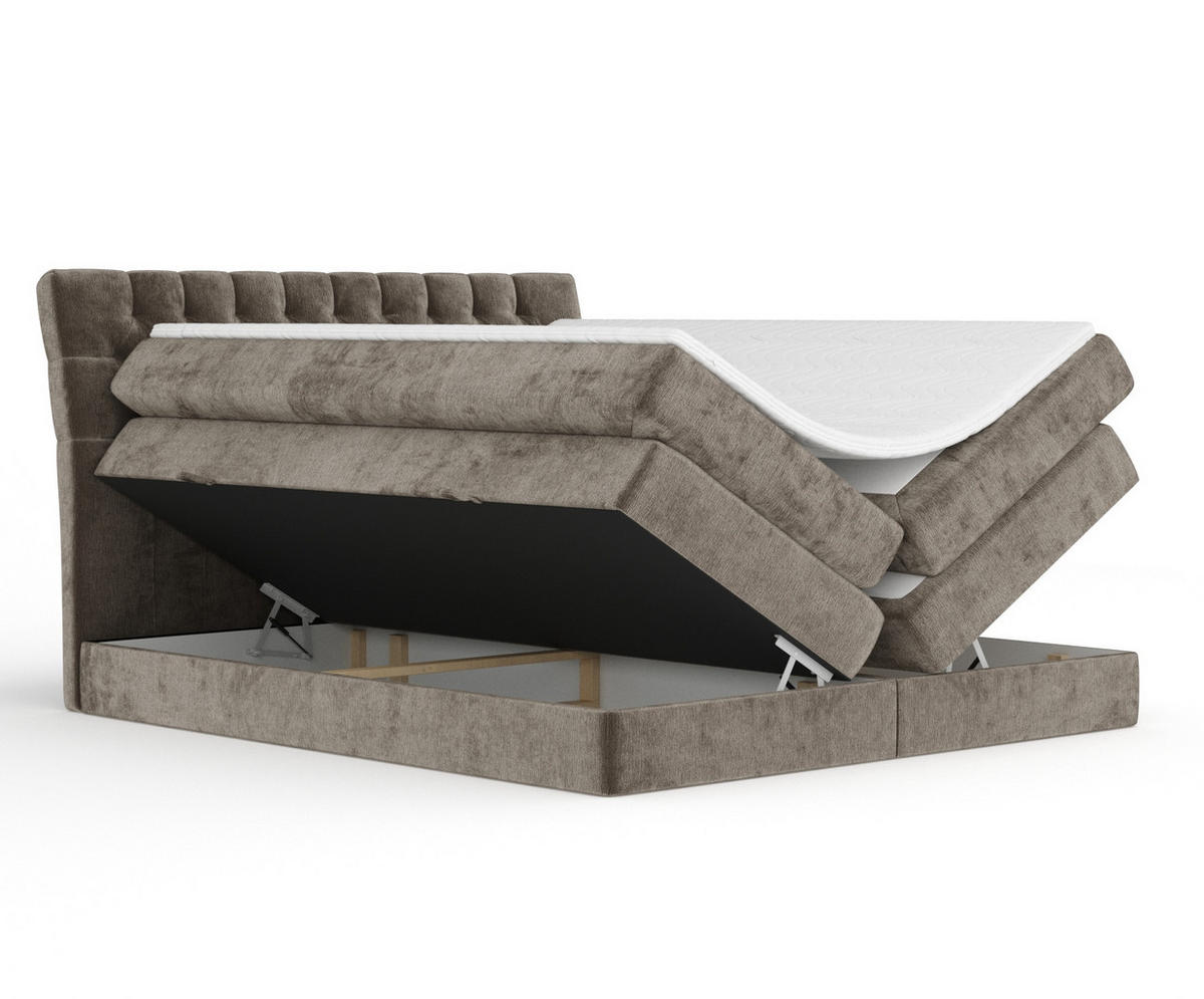 BOXSPRINGBETT Seraphine Braun 200/200 cm - Schwarz/Braun, Holz/Holzwerkstoff (200/200cm) - Maison de Reve