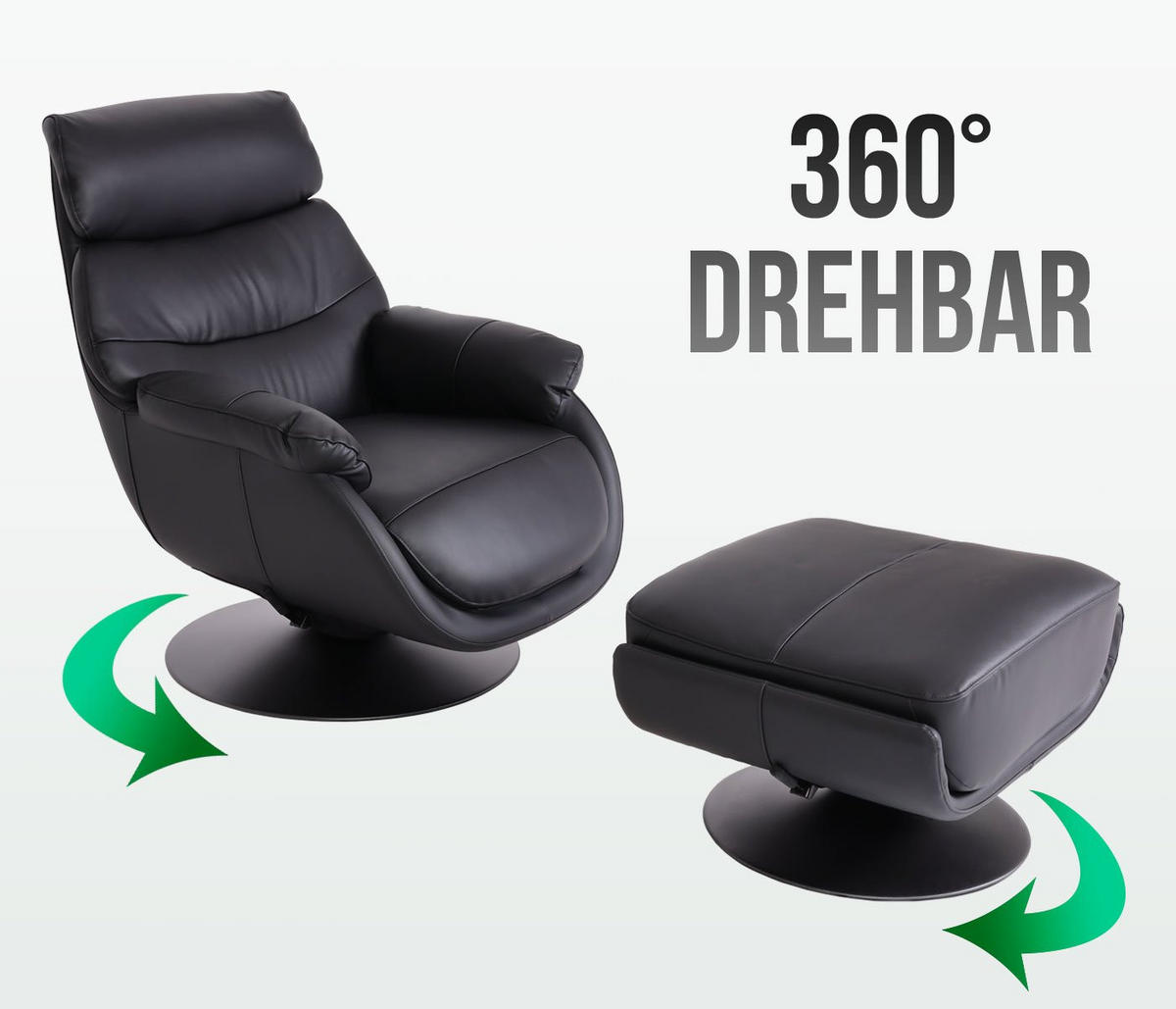 RELAXSESSEL MIT HOCKER Grau - Grau, Textil (78/99/80cm) - MCW