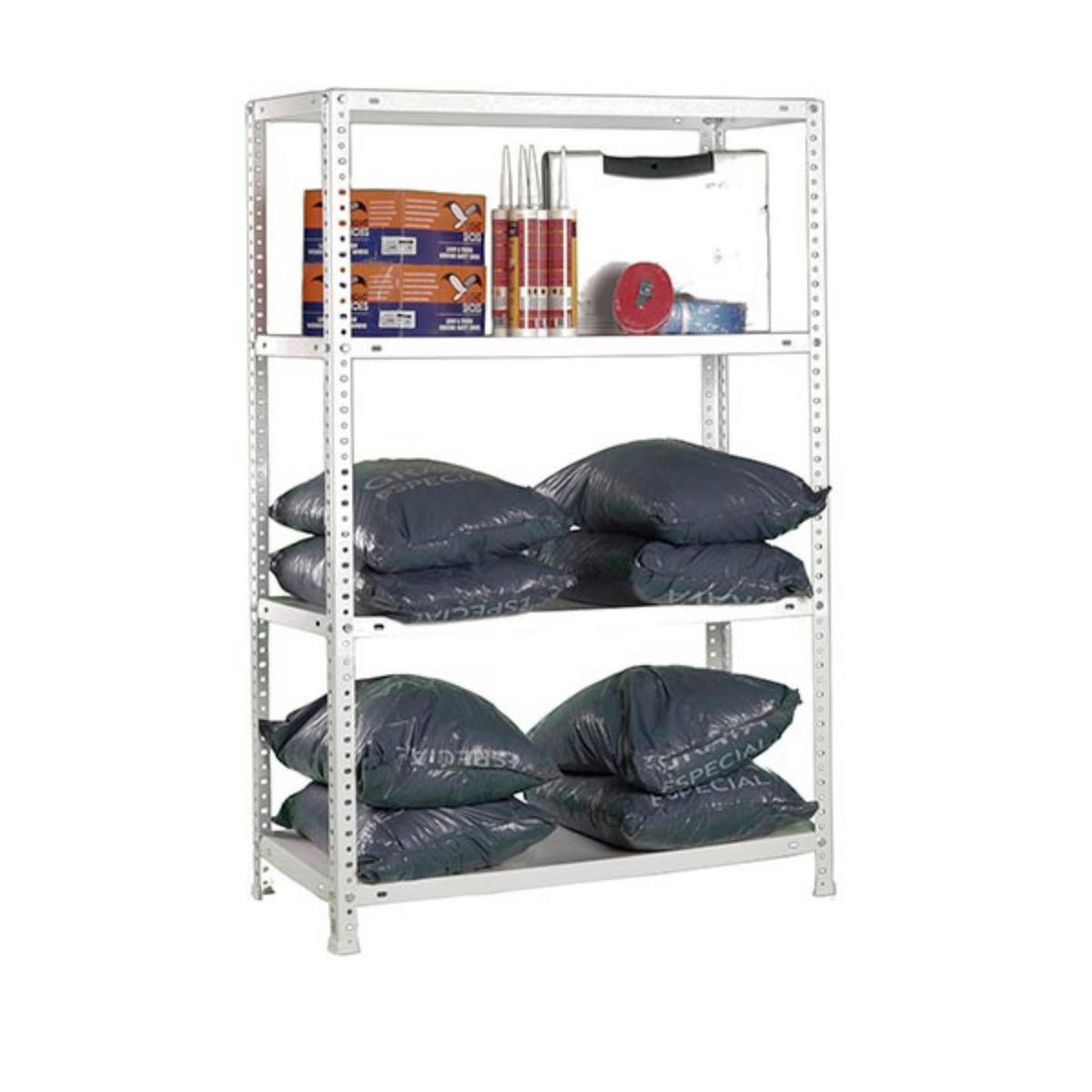 SCHRAUBREGAL PANDA MID | HxBxT 150x90x40cm | Fachlast 75kg | Verzinkt - Silberfarben, Metall (90/150/40cm) - PROREGAL