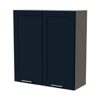 HÄNGESCHRANK Oslo W4/90 Grau / Indigo Matt 90 / 32,5 / 96cm - Dunkelblau/Grau, Holz/Holzwerkstoff (90/96/32.5cm) - Feldmann-Wohnen