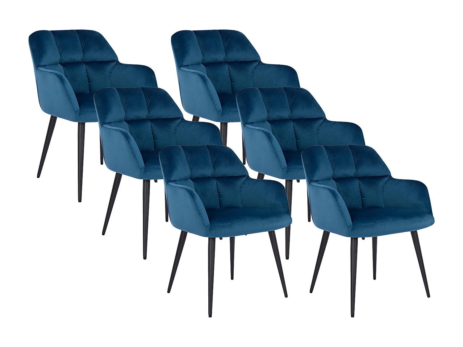 Vente-Unique Stuhl Blau 58.5x78x62 cm