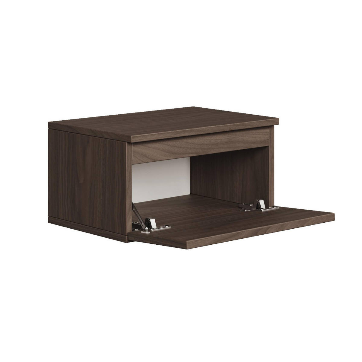 WANDNACHTTISCH Bemmi Nussbaum Wisconsin 49 cm - Dunkelbraun, Holzwerkstoff (48.4/25.4/31.8cm) - Selsey