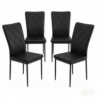 STUHL-SET DE-36120 4 Stück mit Kunstlederbezug Schwarz - Schwarz, Metall (42.5/94.5/40cm) - ComfortXL