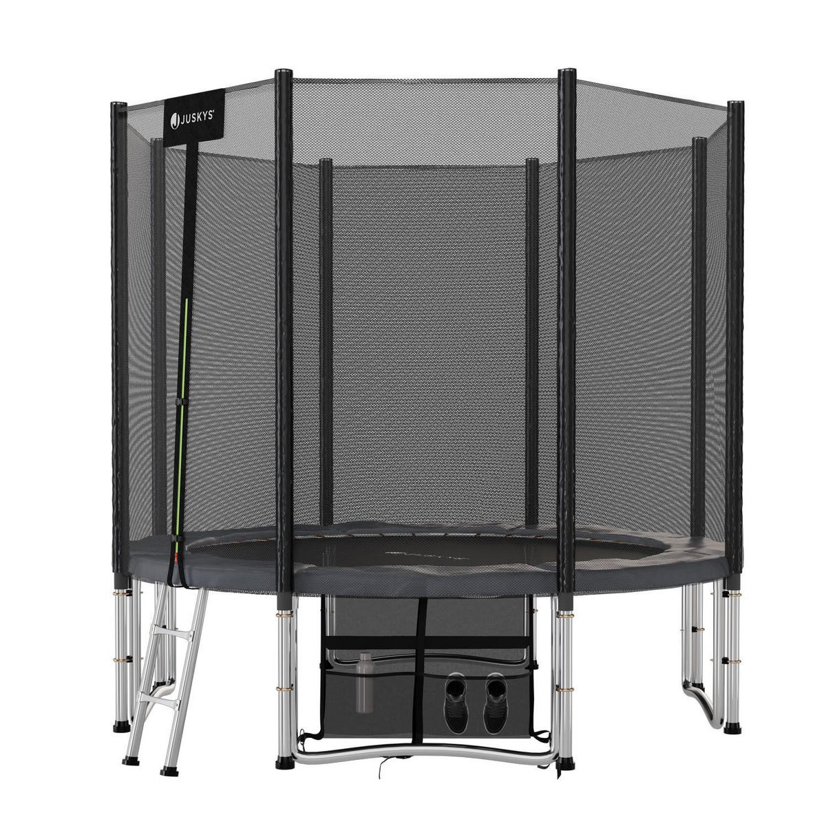 TRAMPOLIN JumpMaster M 244cm schwarz - Schwarz, Metall (244/244cm) - Juskys