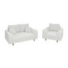 SITZGARNITUR 2+1 Henrik Weiß Boucle - Weiß/Braun, Holz/Textil (150/81/93cm) - S-Style Möbel