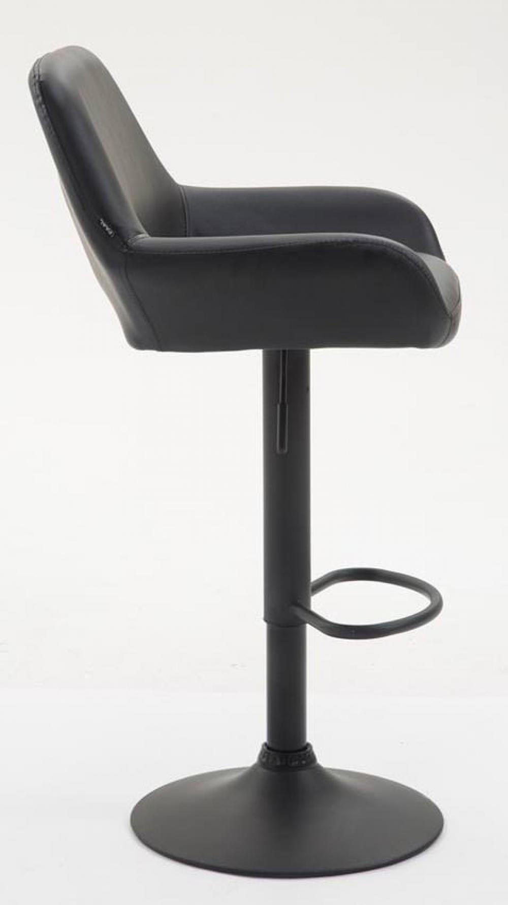 BARHOCKER 2er Set Lederlook schwarz - Schwarz, Textil/Metall (51/89/52cm) - CLP