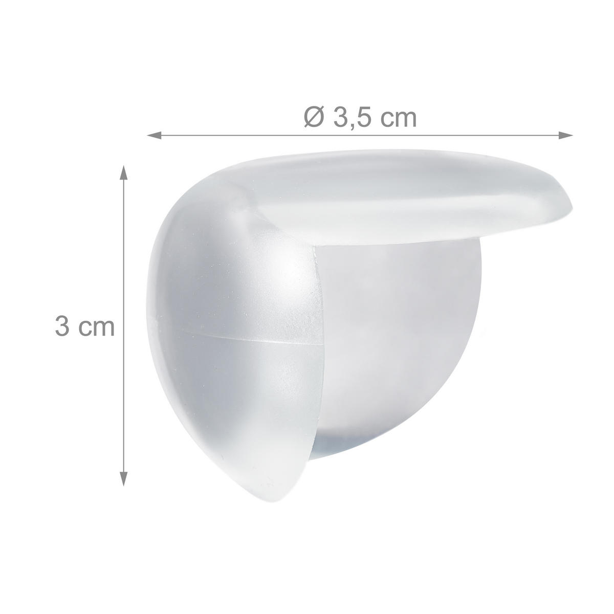 ECKENSCHUTZ Transparent 12er-Set PVC selbstklebend 3x3,5 cm - Transparent, Kunststoff (3.5/3.5cm) - Relaxdays